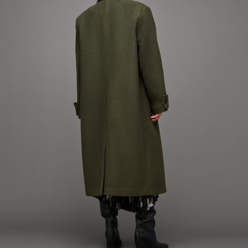 NWT All Saints MABEL DOUBLE BREASTED LONGLINE COAT - Picture 7 of 7